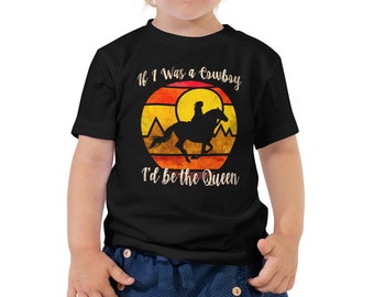Si j’étais un cow-boy, je serais la reine, miranda lambert chemise de musique de concert, chemise de cowgirl-fan de musique country western Toddler Short Sleeve Tee