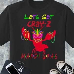 Mardi Gras Shirt,  Mardi Gras T-shirt, Womens Mardi Gras shirt,  Mardi Gras Tee, Fat Tuesday T-shirt, Mardi Crayfish, Mardi Gras Beads