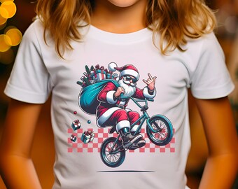 Funny Santa Christmas Shirt for Kids, Holiday Gift for Boys and Girls, Merry Rizzmas Sigmas Funny Kids Christmas Shirt, Santa Claus Shirt