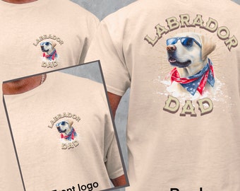 Labrador-shirt | Grappige Labrador-hond die een bril draagt | Labrador-vader | Labrador mama| Hond papa shirt | Labrador Retriever-T-shirt