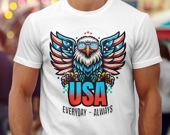 Koszulka 4 lipca, Koszulka z amerykańską flagą, Orzeł flaga amerykańska, Koszulka American Eagle, Koszulka Eagle flaga, Patriotyczny prezent, Koszulka Fourth Of July