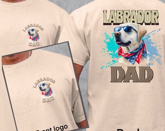 Labrador-shirt | Grappige Labrador-hond die een bril draagt | Labrador-vader | Labrador mama| Hond papa shirt | Labrador Retriever-T-shirt