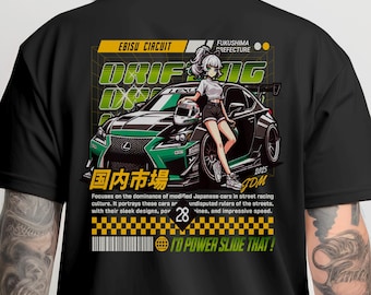 Camiseta de drifting JDM Lexus, camiseta de drifting, camiseta para entusiastas de los coches JDM, regalo de drifting para él, ropa de carreras inspirada en el anime, diseño de coche genial
