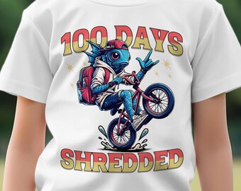 100 Tage Schule T-Shirt: Fish Boy BMX Rider
