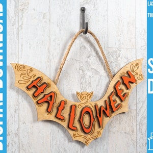 Vintage Halloween Bat Laser Glowforge Ready Bestanden - SVG - DXF