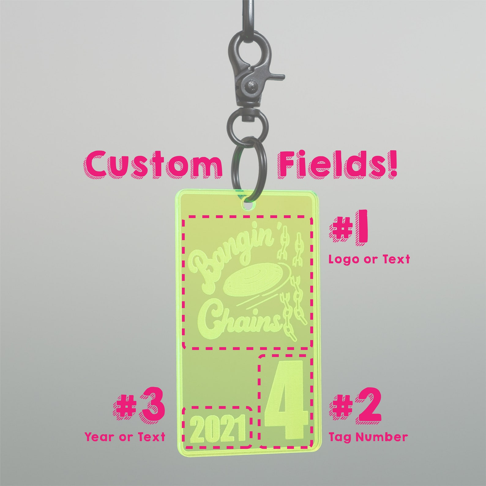 Acrylic Disc Golf Bag Tag Custom Logo Etsy