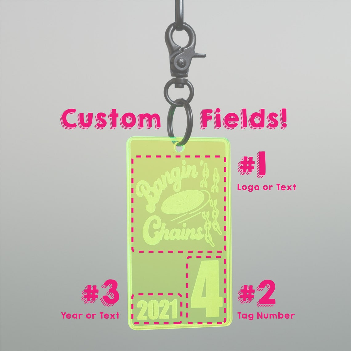 Acrylic Disc Golf Bag Tag 10 Pack Custom logo Etsy