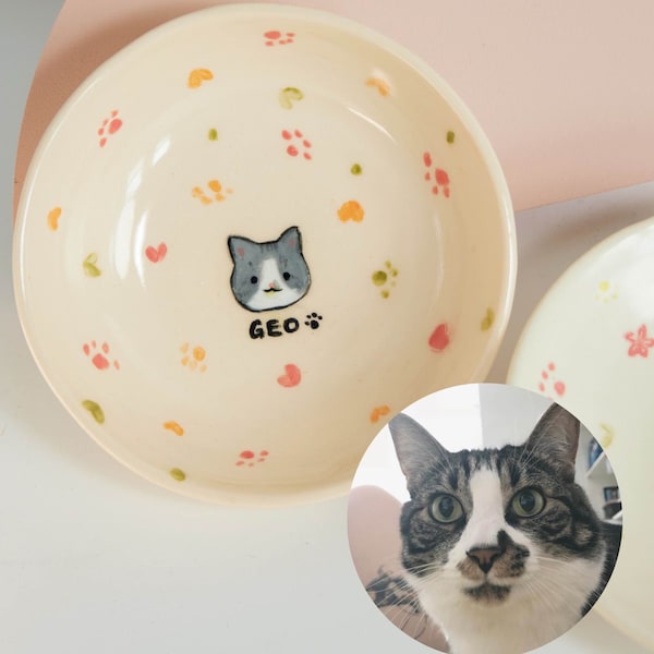 Custom Pet Feeding Bowl- Unique Ceramic Bowl,  Dog Feeder Bowl, Cat Food Dish, Personalized Handcrafted Bowl, Water Bowl, Gift for Pet Lover