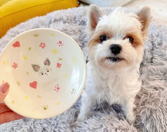 Custom Pet Feeding Bowl- Unique Ceramic Bowl,  Dog Feeder Bowl, Cat Food Dish, Personalized Handcrafted Bowl, Water Bowl, Christmas Pet Gift