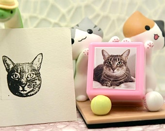 Custom Head Portrait Stamp, Custom Pet Stamp From Photo, Self-inking stamp, Wedding Invitations Stamp, Flowers Stamp, Gift for Kids stamp