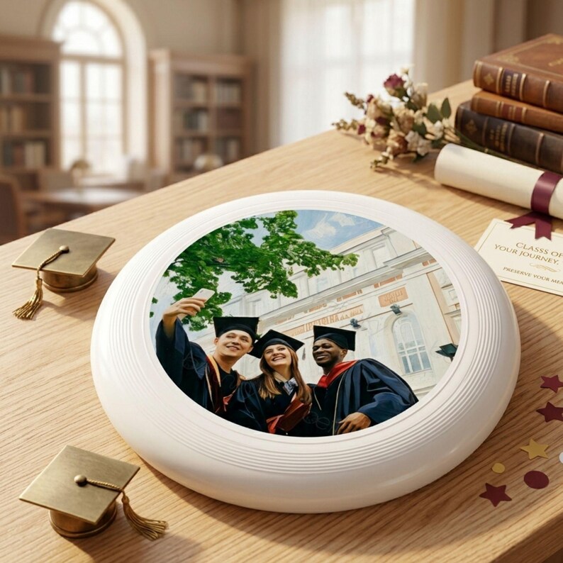 Custom Graduation Photo Flying Disc, Memorial Gift for Friend, Durable ...