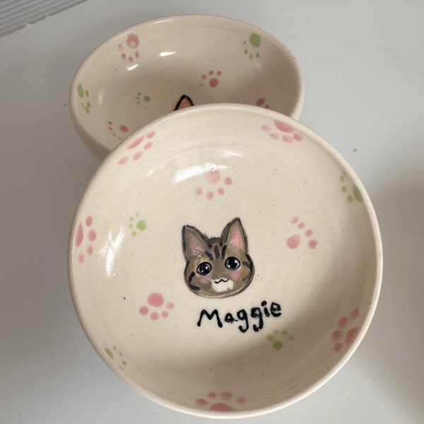 Unique Personalized Cat Bowl - Custom Ceramic Dog Feeder, Food and Water Dish, Perfect Christmas Gift for a Friend