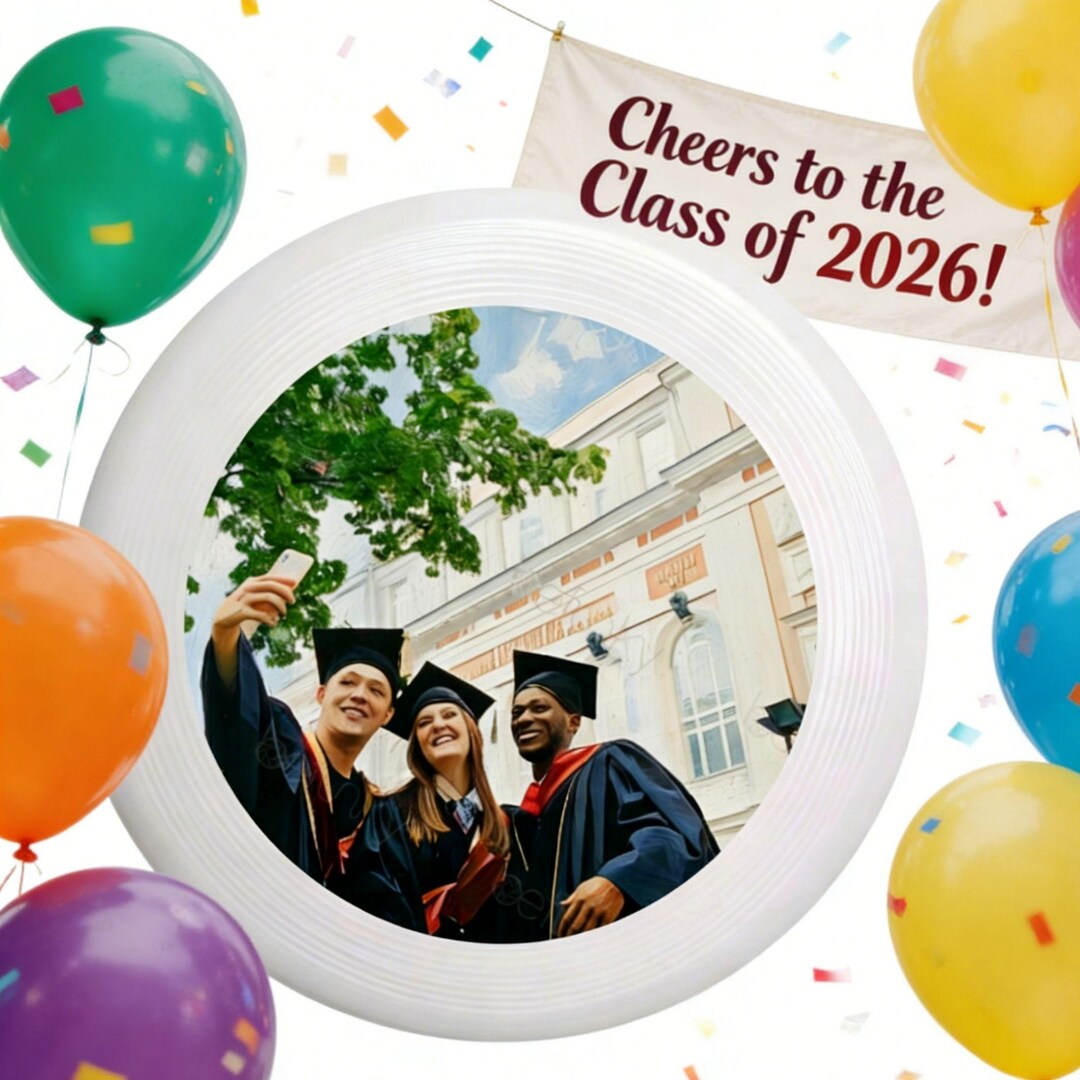 Custom Graduation Photo Flying Disc, Memorial Gift for Friend, Durable ...