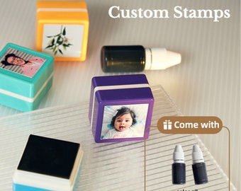 Custom Head Portrait Stamp, Custom Pet Stamp From Photo, Personalize Stamp on Assignments Wedding Invitations Baby Shower Kids Flowers Stamp
