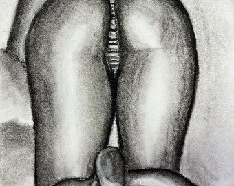 Charcoal booty - original drawing