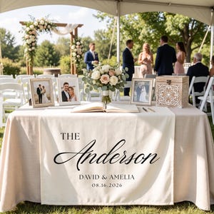 Custom Wedding Table Runner, Linen Sweetheart Table Sign, Personalized Table Runner with Names, Rustic Wedding Decor for Reception sign