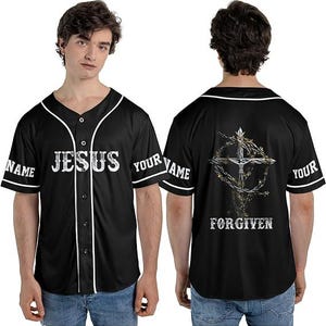 Christian Jesus Forgiven Baseball Jersey Unisex (XS-5XL)