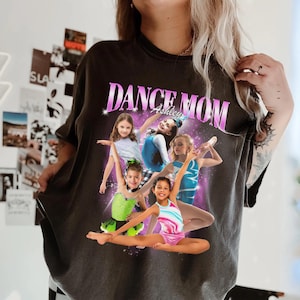 Aangepaste comfortkleuren dansmoeder bootlegshirt, shirt dansteam, bootlegshirt met foto, shirt voor beste moeder, trotse dansmoeder T-shirt