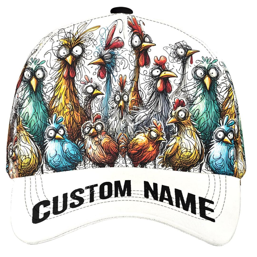 Personalized Funny Chicken Baseball Cap, Custom Chicken Gift Hat, Cute ...