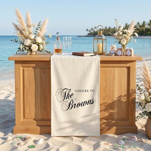 Fabric Bar Menu Sign, Wedding Cocktails, Signature Drink Wedding Sign, Personalized Cocktail Bar Sign, Cheers To Last Name Drape Banner