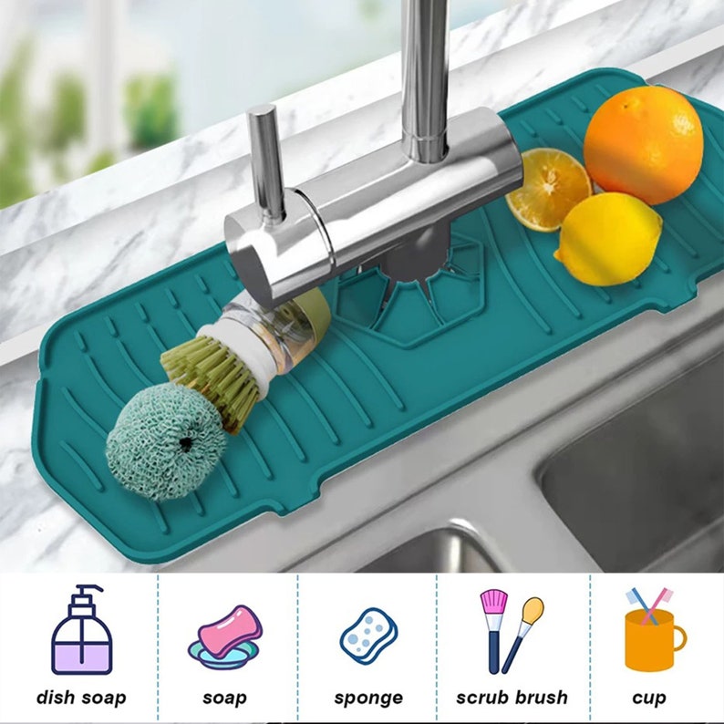 Large Silicone Faucet Handle Drip Catcher Tray 24 Inch Etsy