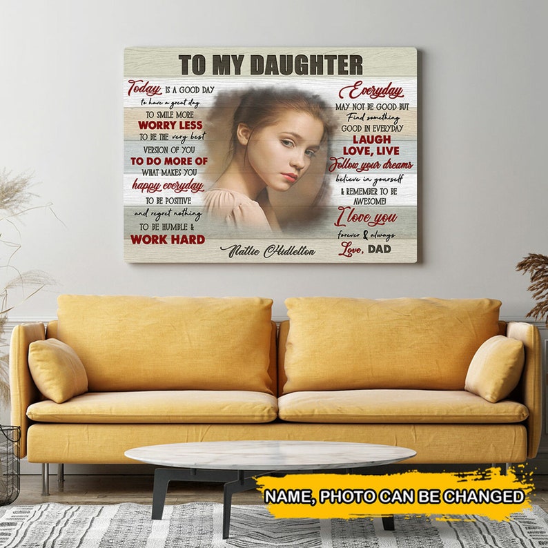 To My Daughter Canvas Print, Wedding Gifts For Daughter