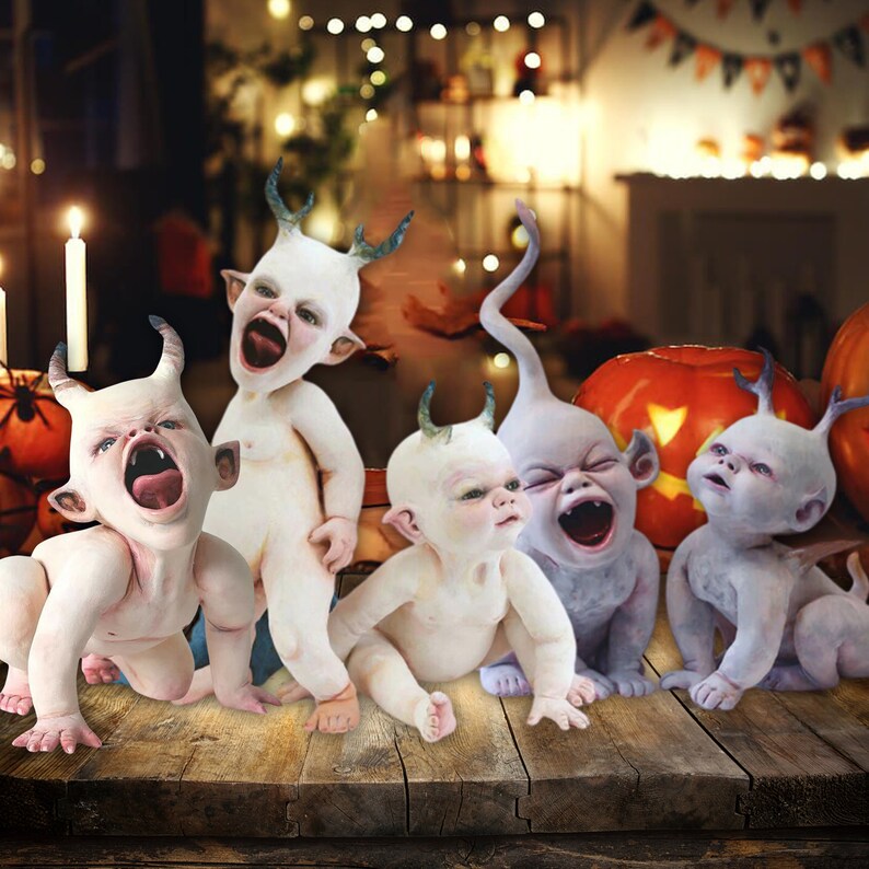 Horror Baby Handmade Halloween Decoration Doll Resin Crafts image 1