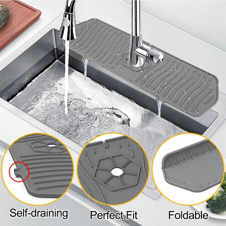 Large Silicone Faucet Handle Drip Catcher Tray 24 Inch Etsy