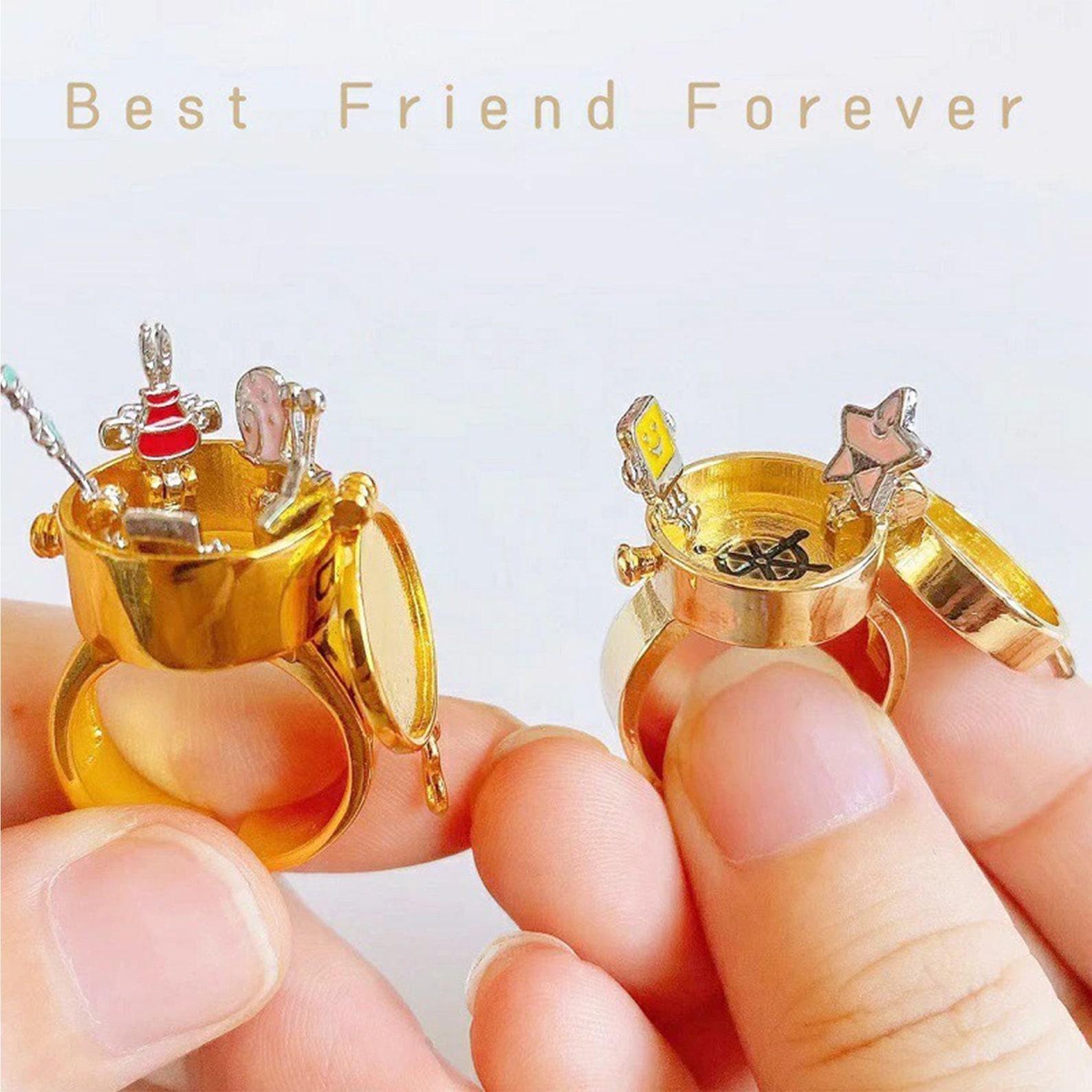 Cute Spongebob BFF Ring 2PSC Best Friends Ring Gifts Etsy