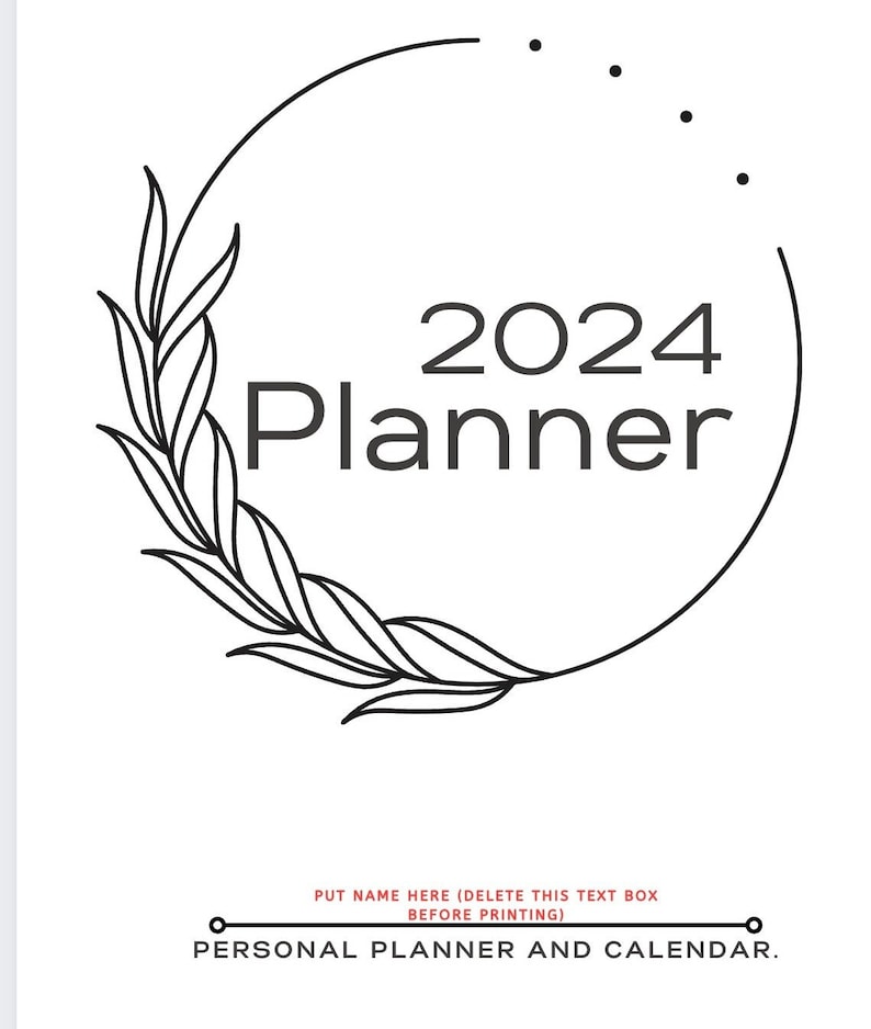Custom 2024 Year Calendar Planner Printable Minimalist Monthly Calendar