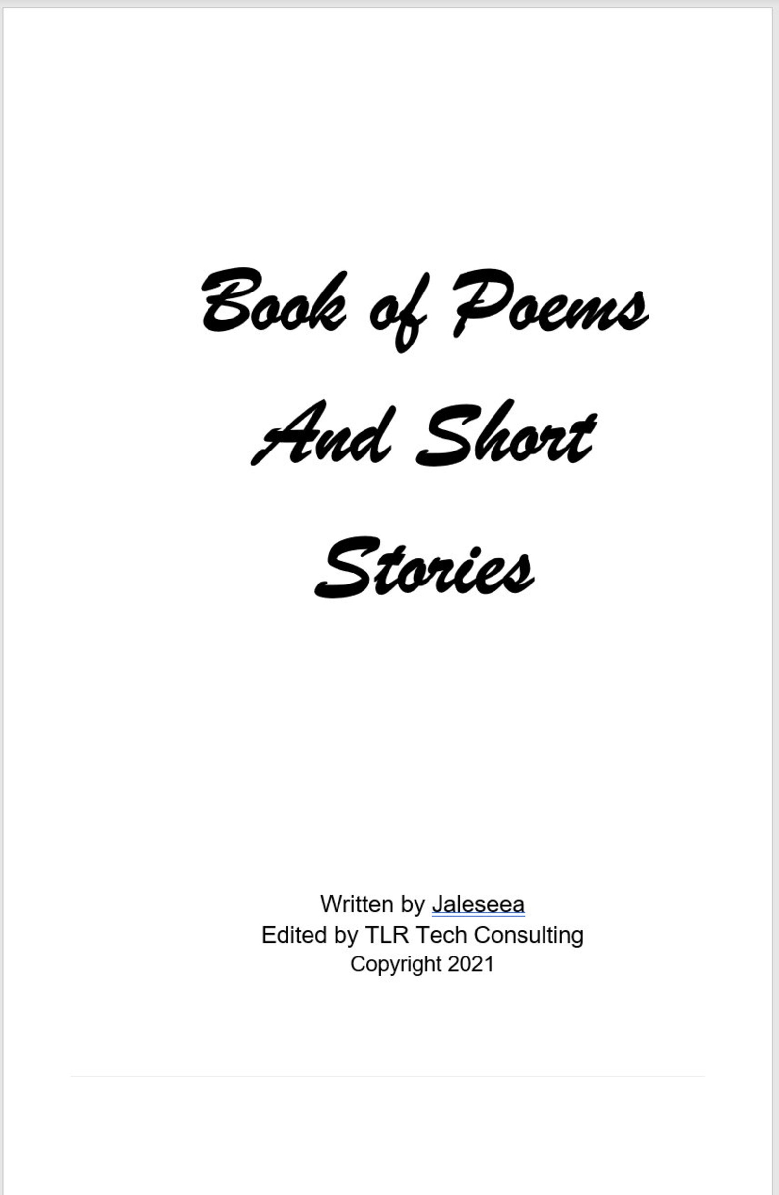 Book of Short Stories and Poems Etsy