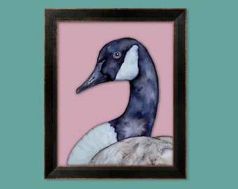 GOOSE ART PRINT/Nursery art/Canadian Goose/Gallery wall prints/Gift for animal lover/Wall decor