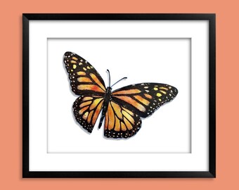 COLORFUL WATERCOLOR PRINT/8”x10” Butterfly Art Print/Monarch butterfly/Nursery décor/Gallery wall prints/Dorm room décor