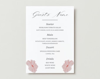 Printable Botanic Dinner Menu Template Etsy