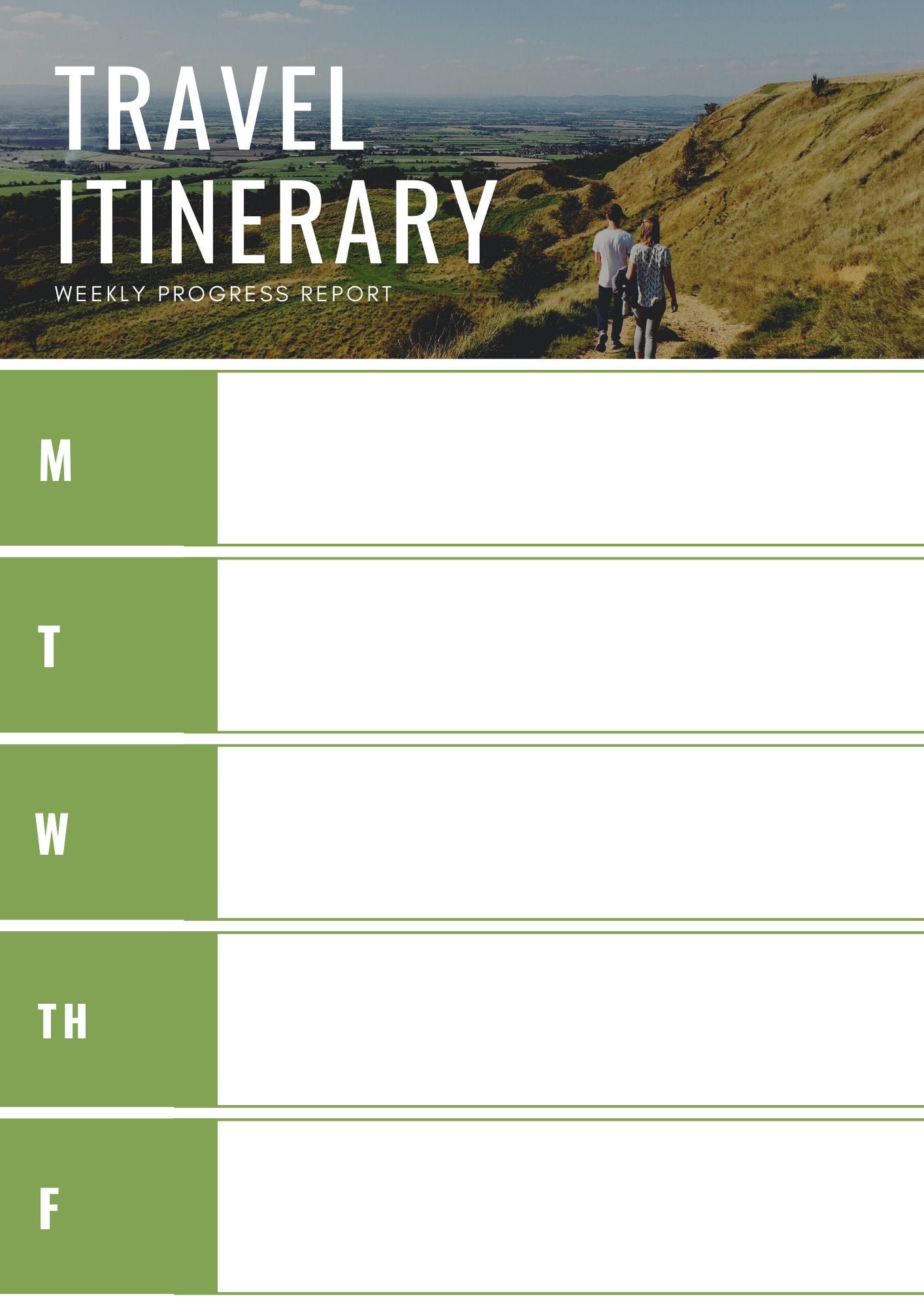 Daily Travel Itinerary Template Printable Etsy