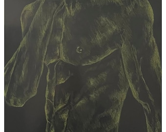 Male Figure Drawing - Gay Artwork - Vibrant Male  - Male Art - Modern Art - Muscular Form - LGBT - LGBTQ - Pride - Gay Men
