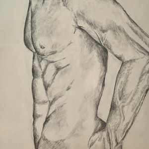 Pose - Male Figure Drawing - Gay Artwork - Vibrant Male  - Male Art - Modern Art - Muscular Form - Bold and Powerful - LGBT - LGBTQ - Pride