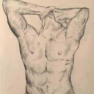 Stretch - Artwork - Vibrant Male  - Male Art - Modern Art - Muscular Form - Bold and Powerful - LGBT - LGBTQ - Pride