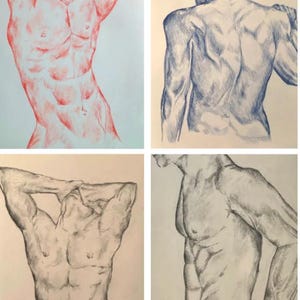 Male Figure Drawing Bundle - Gay Artwork - Vibrant Male  - Male Art - Modern Art - Muscular Form - Bold and Powerful - LGBT - LGBTQ - Pride