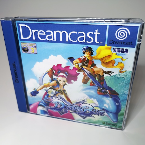 Jeu Dolphin Blue - Atomiswave > Conversion Dreamcast - Illustration personnalisée - Comprend un étui PAL, une illustration, des couvertures manuelles et un disque - CAISSE INCLUS