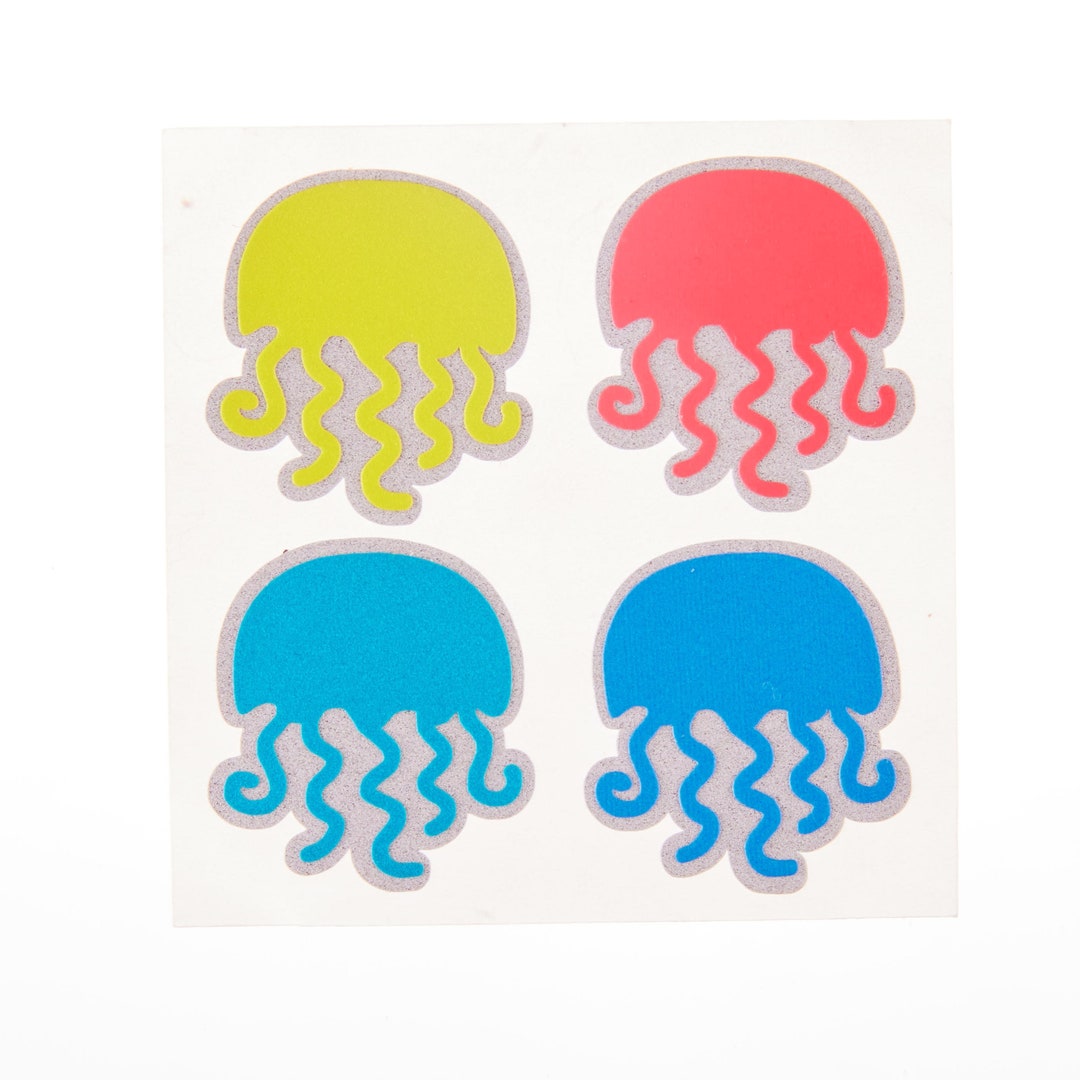 JELLYFISH REFLECTIVE DECAL, Bike Frame Decal, Reflective Helmet Decal