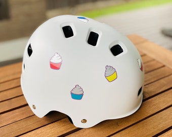 Reflective Cupcake Decal: Bike, Helmet, and Gear Stickers