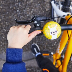 a cute alpaca bike bell on the handlebar - 
cute bike accessories - bicycle accessory - gift for her - gift for bike rider - birthday gift - bicycle bell - Cute Things Seattle bike bell - cycling gifts, holiday gifts, wheelchair accessories