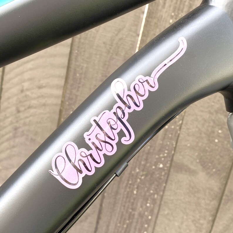 REFLECTIVE CUSTOM BIKE Decal, Bike Frame Decal, Reflective Helmet Decal