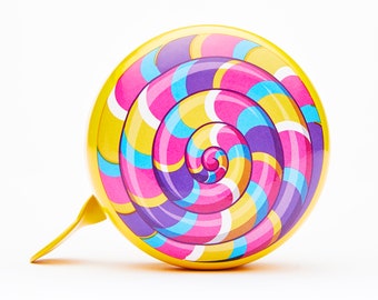 Swirl Lollipop Bike Bell, Bicycle Accessory Gift for Adults and Kids