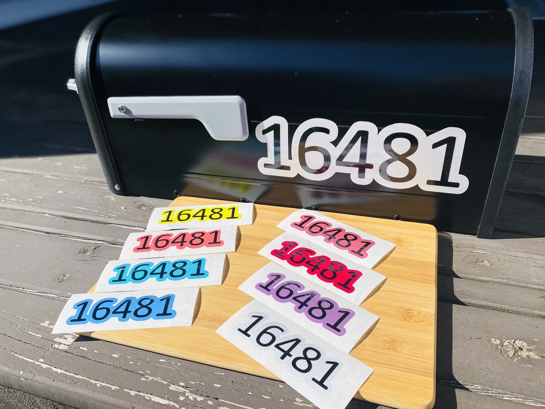 REFLECTIVE MAILBOX NUMBERS, Mailbox Decal, Custom Vinyl Lettering