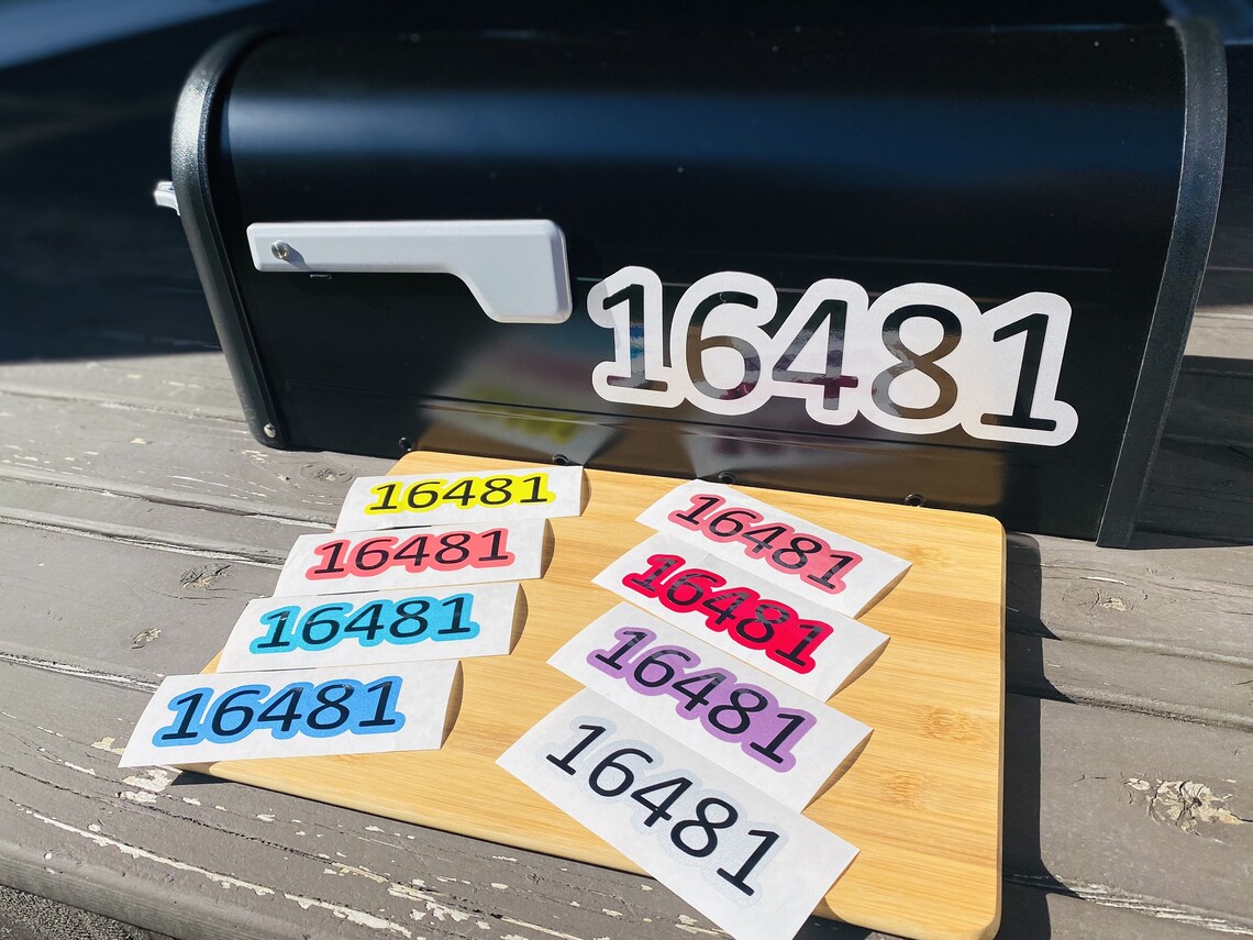 REFLECTIVE MAILBOX NUMBERS, Mailbox Decal, Custom Vinyl Lettering