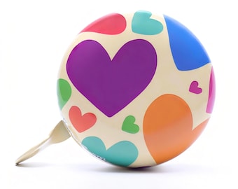 Heart Bike Bell: Colorful Bicycle Accessory, Steel Construction, 58mm Size