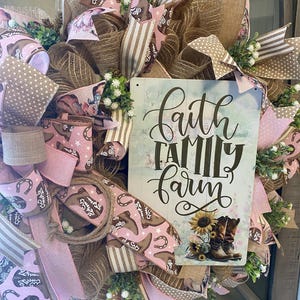 Cowgirl Boot Wreath, Pink Country Girl Wreath, Western Style Wreath, For Front Door or Porch