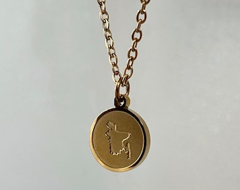 Dainty 18k Gold Plated Bangladesh Map Necklace | Gold Pendant Necklace | Adjustable | Bangladesh Necklace | Hypoallergenic | Gift for Her